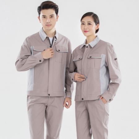驼拼浅灰色的工作服AC17-1